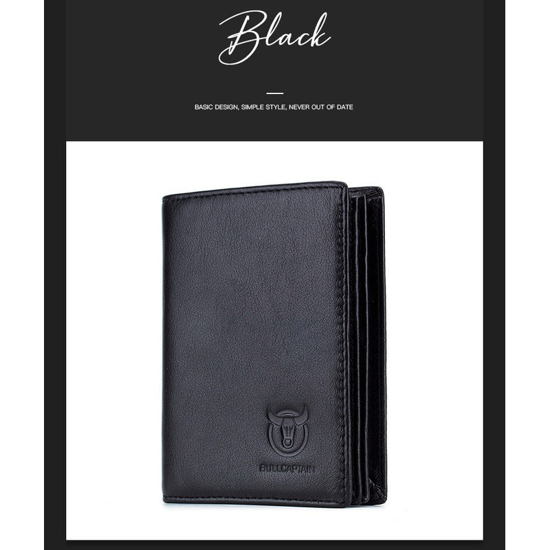 Billetera Cuero Genuino Bull Captain Protec Rfid Mod Spare