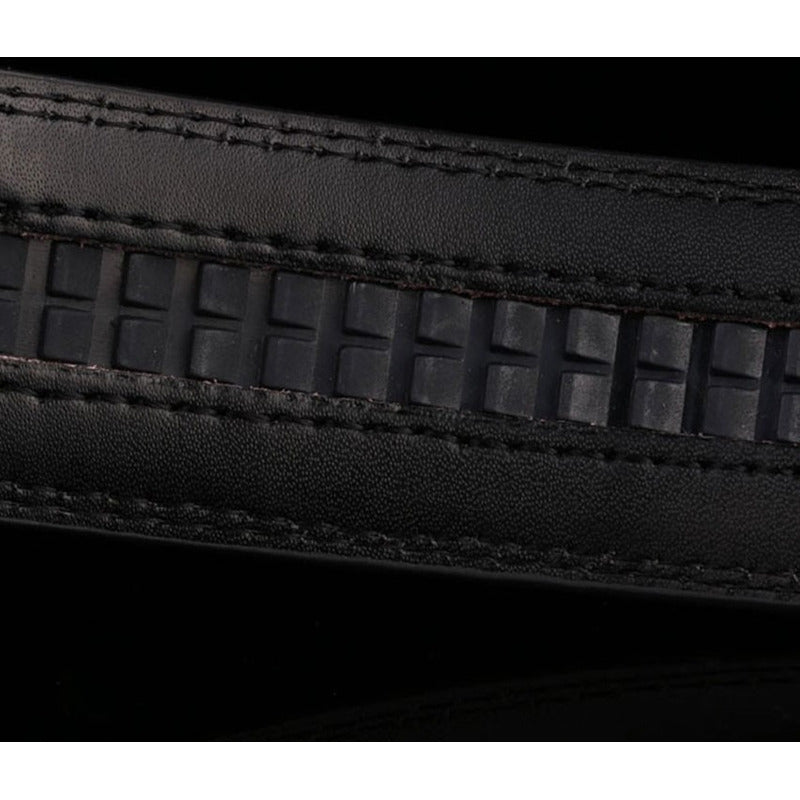 Cinturón Cuero Hebilla Automática Ajustable Mod. Plano Lfmb