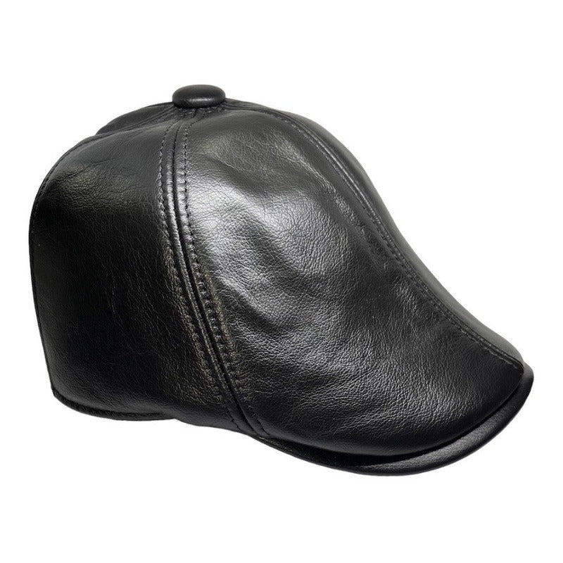 Boina De Cuero Genuino Gorro Lujo Luxher Mod. Paris