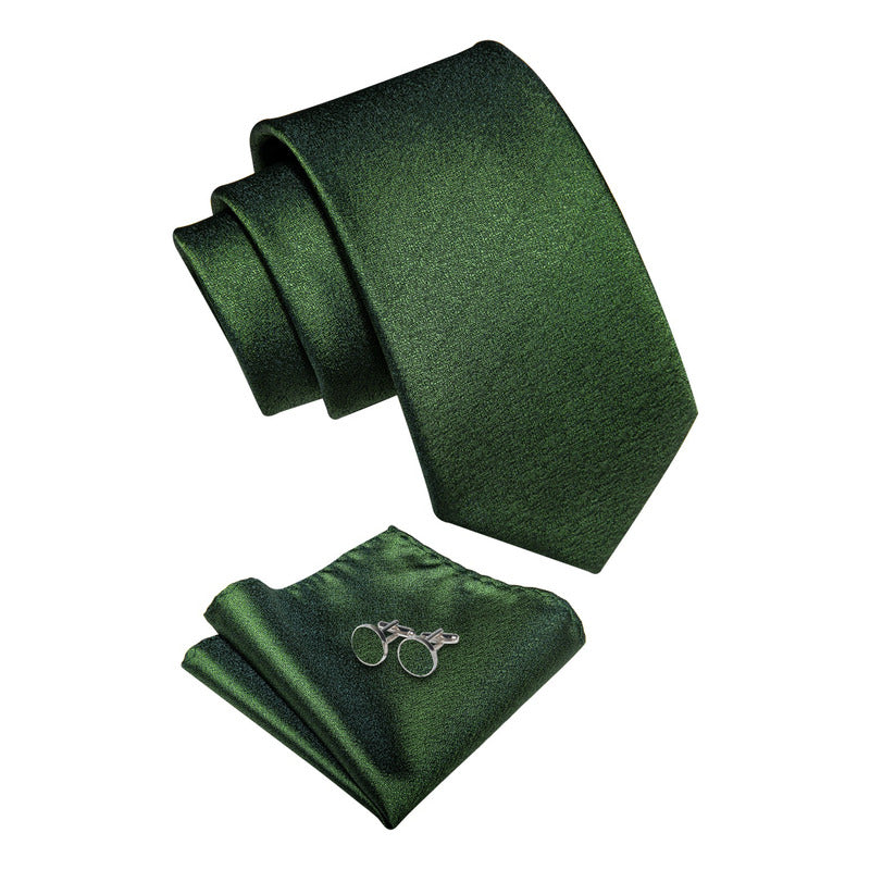 Set Corbata, Pañuelo Y Colleras Seda Luxher Mod Elegance