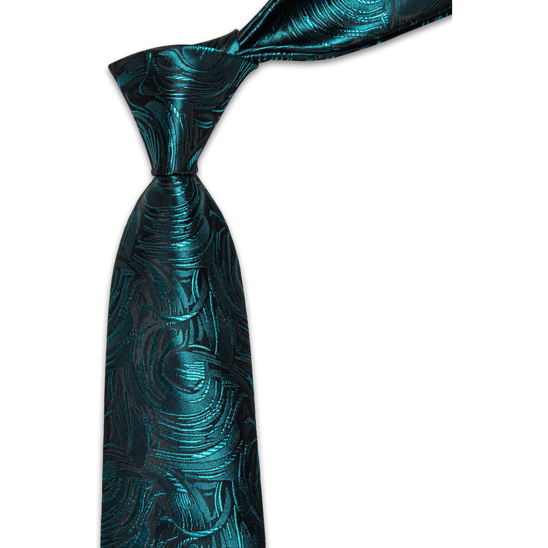 Set Corbata, Pañuelo Y Colleras Seda Lujo Luxher Mod Floral