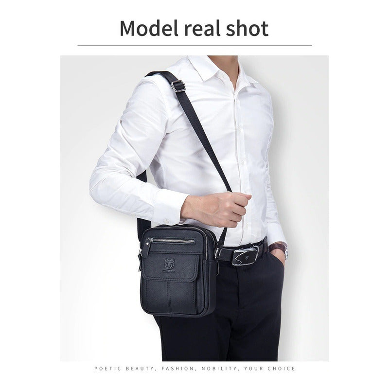Bolso/bandolera Hombre Cuero Genuino Bull Captain Mod. Deev