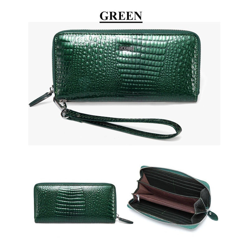 Billetera Larga Mujer Cuero Genuino Vickaweb Mod. Drail