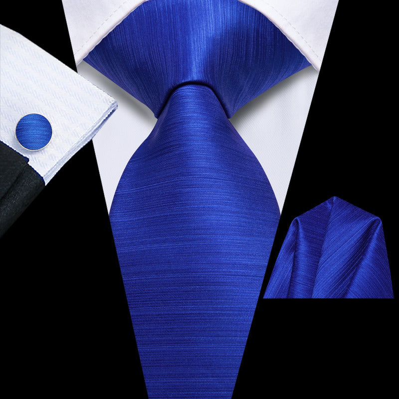 Set Corbata, Pañuelo Y Colleras Seda Lujo Luxher Mod Jasper