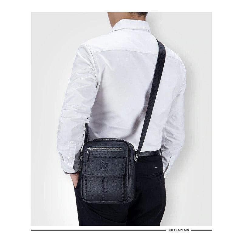 Bolso/bandolera Hombre Cuero Genuino Bull Captain Mod. Deev