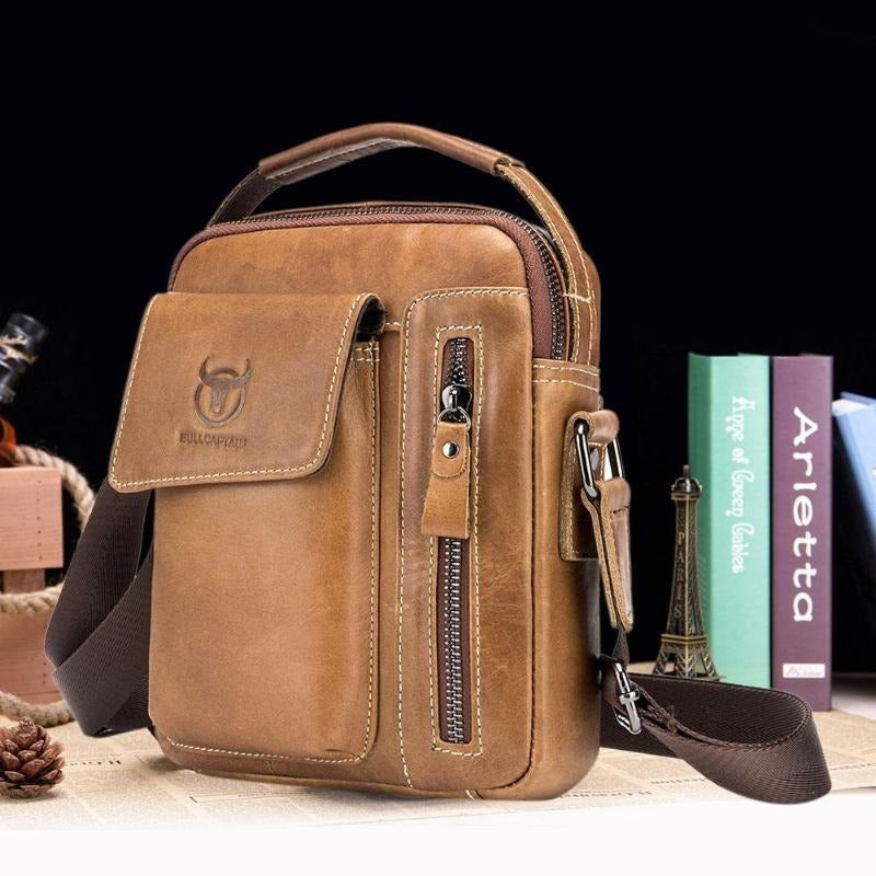 Bolso/bandolera Hombre Cuero Genuino Bull Captain Mod Cierre