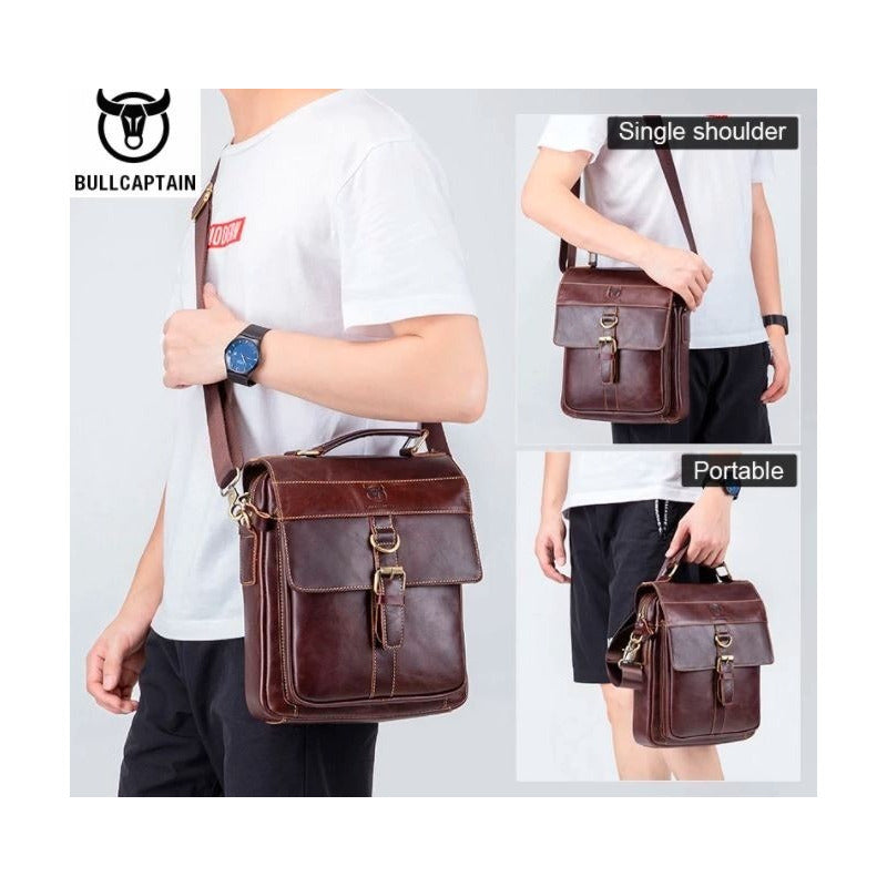 Bolso/bandolera Hombre Cuero Genuino Bull Captain Mod. Land