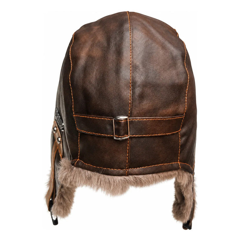 Gorro Ruso Luxher Eco Cuero Térmico Invierno Glacial Marrón Talla Unica (58-60 Cm) Lisa