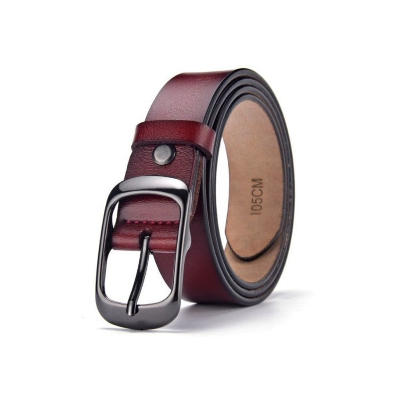 Cinturón Tradicional Mujer Cuero Genuino Lfmb Mod Liso