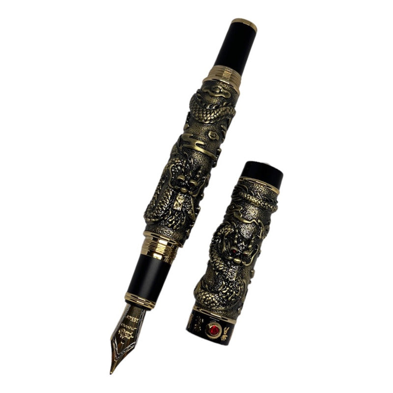 Pluma Estilográfica Texturizada Lujo Jinhao Mod Dragón Rubí