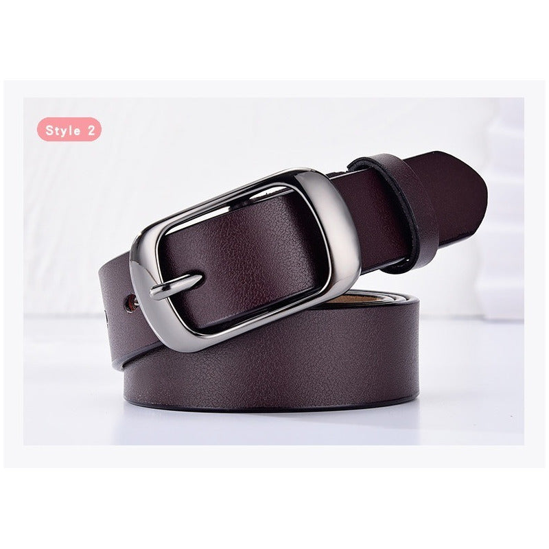 Cinturón Tradicional Mujer Cuero Genuino Lfmb Mod Liso