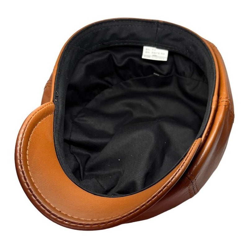 Boina Gorra Cuero De Oveja Mujer Lujo Luxher Mod. Tokio