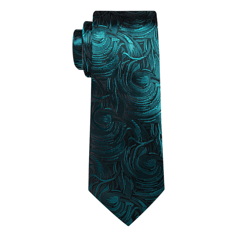 Set Corbata, Pañuelo Y Colleras Seda Lujo Luxher Mod Floral