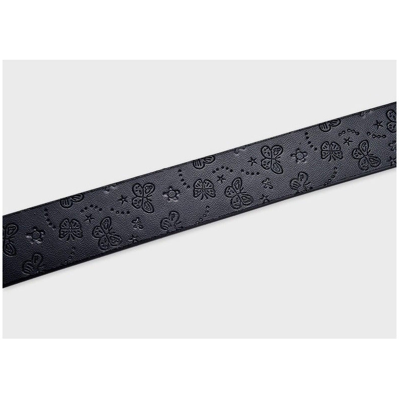 Cinturón Tradicional Mujer Cuero Genuino Lfmb Mod Mariposa