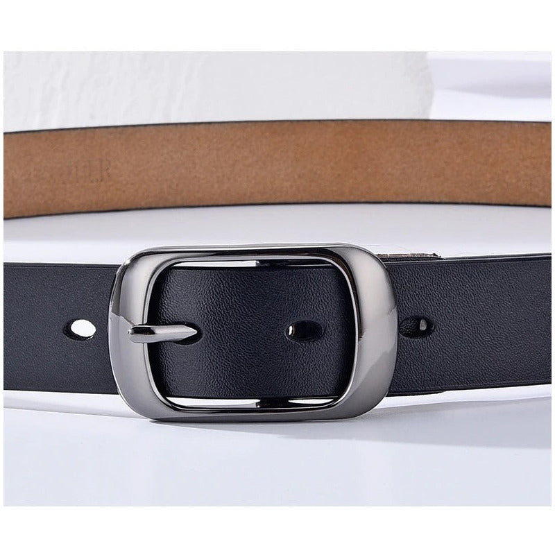 Cinturón Tradicional Mujer Cuero Genuino Lfmb Mod Liso