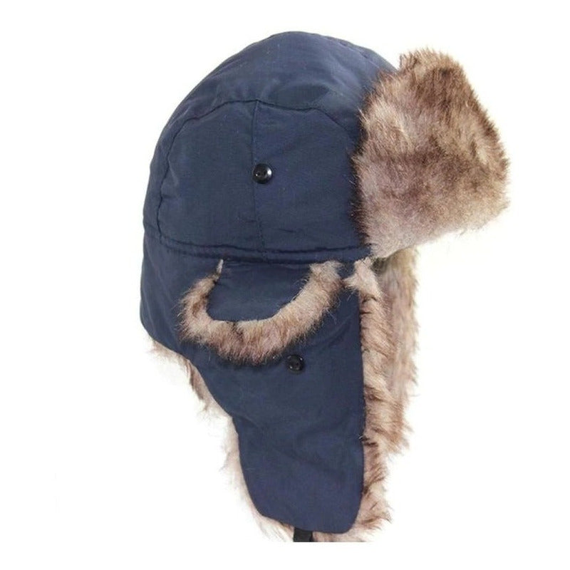 Gorro/gorro Ruso Unisex Cálido De Lona Invierno Mod. Aviador