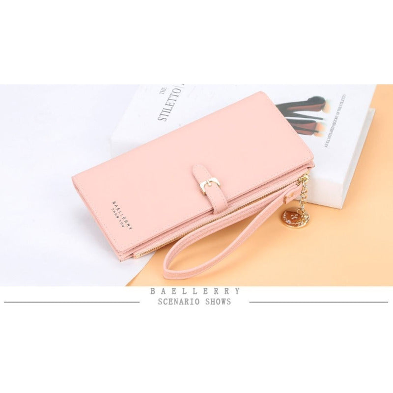 Billetera Larga Mujer De Cuero Pu Baellerry Mod. Buckle