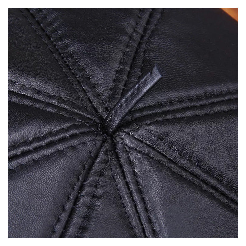 Gorra Boina De Mujer Cuero Genuino Laspezia Mod. Lesci