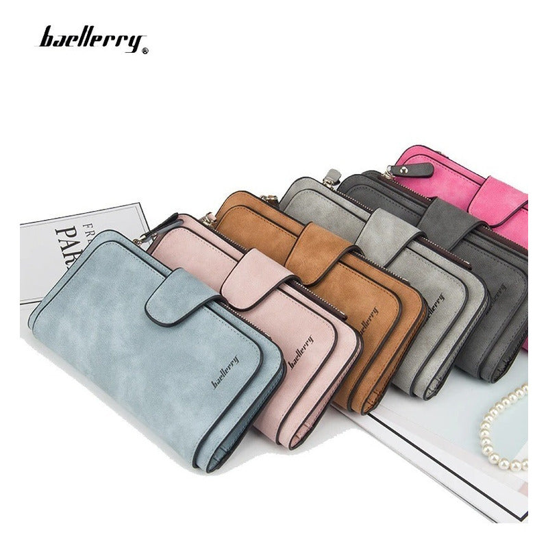 Billetera Larga Cuero Pu Lujo Moda Casual Mujer Baellerry
