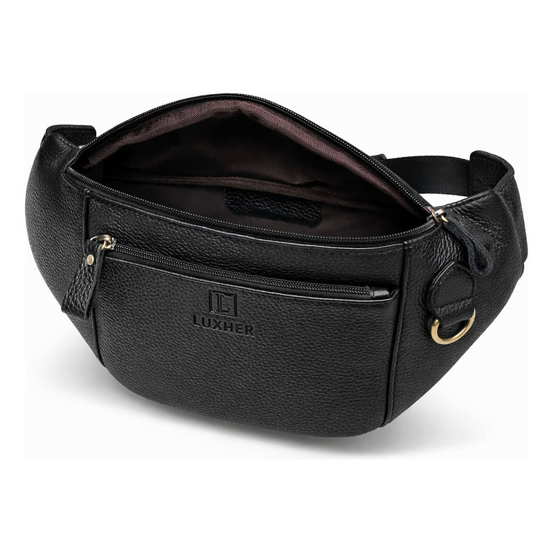 Banano Riñonera De Cuero Genuino Premium Luxher Mod. Roble