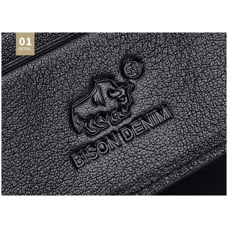 Billetera Cuero Genuino Bison Denim Protec Rfid Mod Limit