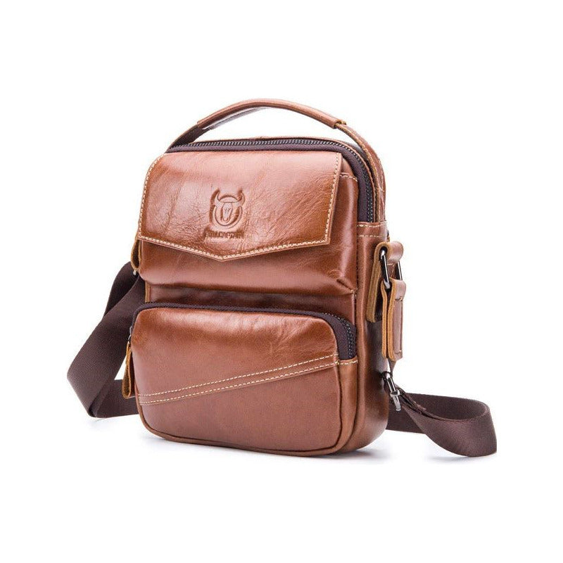 Bolso/bandolera Hombre Cuero Genuino Bull Captain Mod. Doble