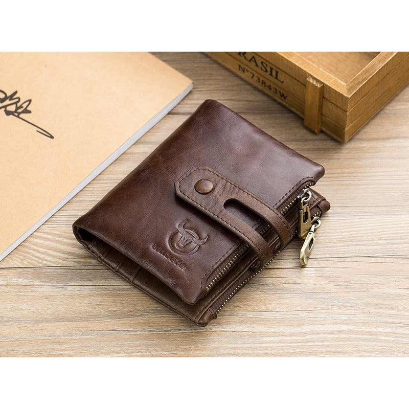 Billetera Hombre Cuero Genuino Lujo Bull Captain Mod Beast