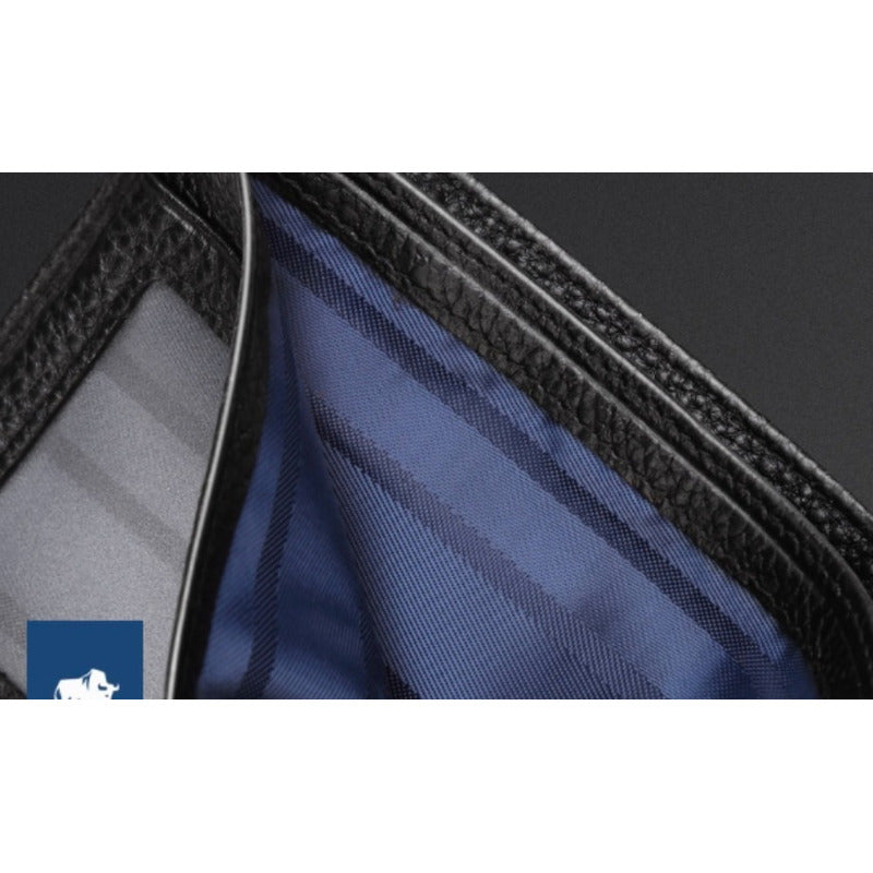 Billetera Cuero Genuino Lujo Bisom Denim
