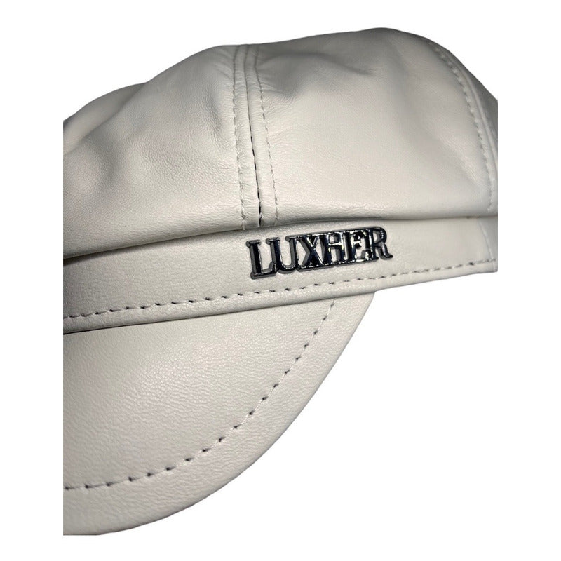 Boina Gorra Cuero De Oveja Mujer Lujo Luxher Mod. Tokio