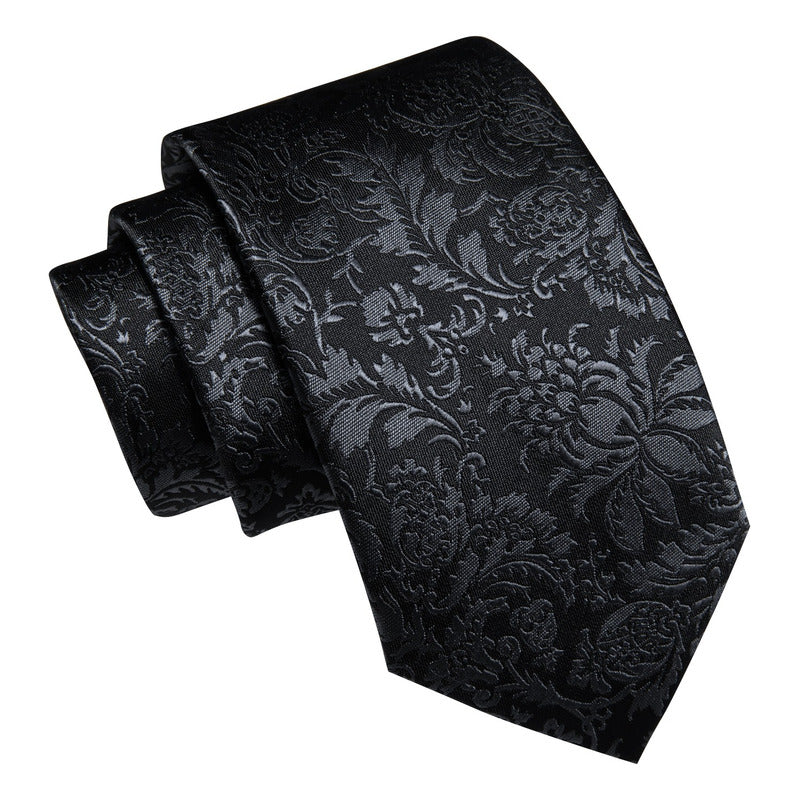 Set Corbata, Pañuelo Y Colleras Seda Lujo Luxher Mod Floral
