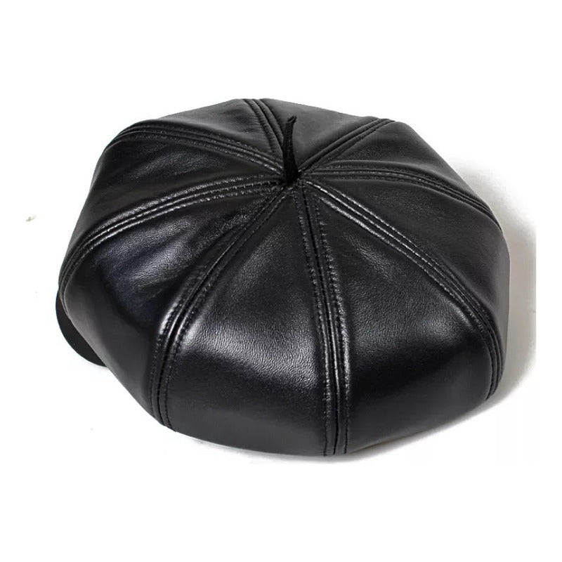 Gorra Boina De Mujer Cuero Genuino Laspezia Mod. Lesci