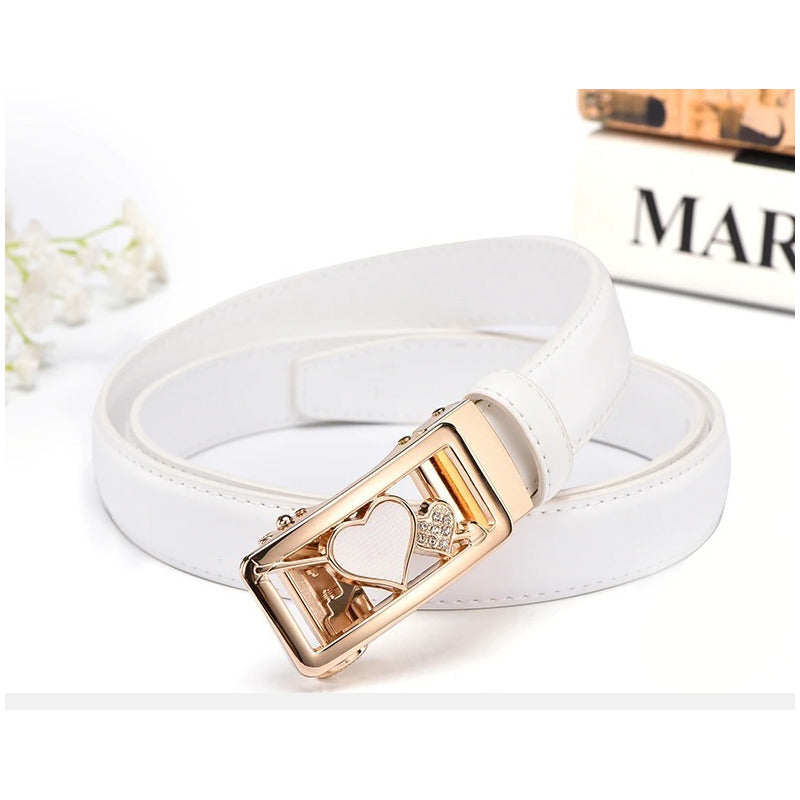 Cinturón Mujer Cuero Genuino Coolerfire Auto Mod. Corazón