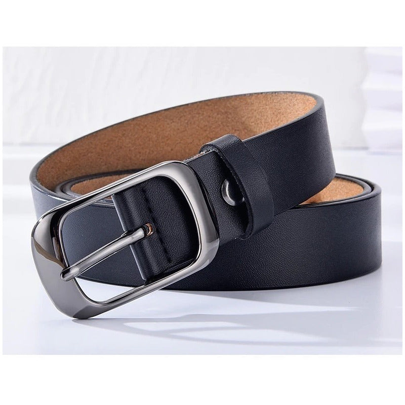 Cinturón Tradicional Mujer Cuero Genuino Lfmb Mod Liso