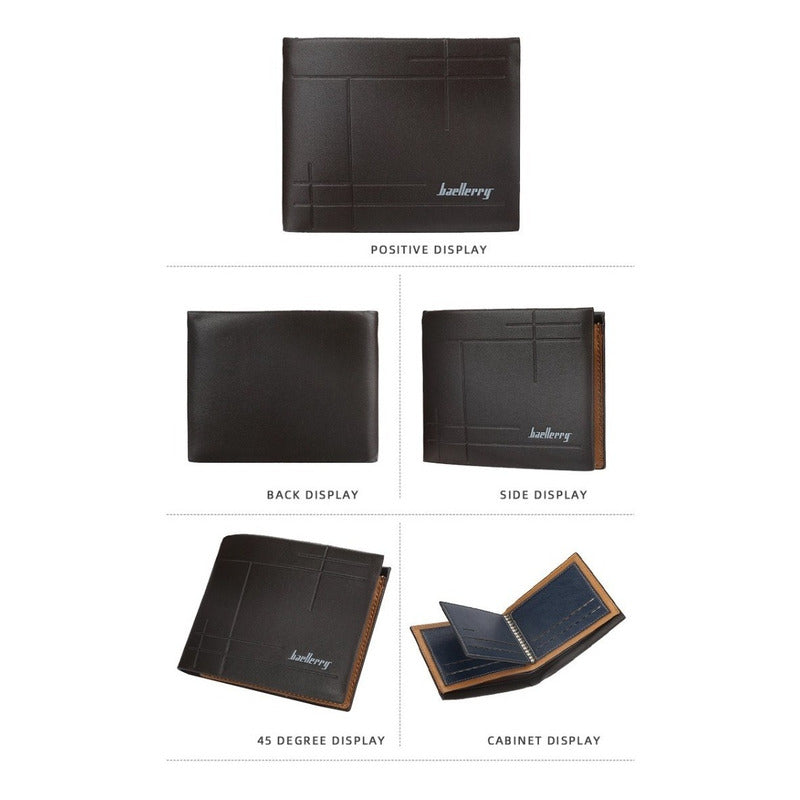 Billetera Hombre De Cuero Pu Baellerry Mod. Line