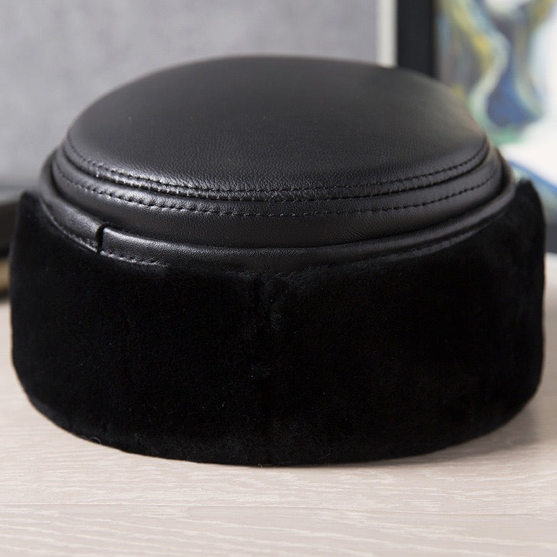Gorro Jockey Orejeras Cuero Genuino Piel Oveja Mod. Patagón