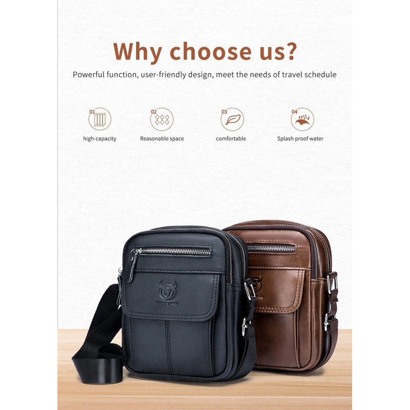 Bolso/bandolera Hombre Cuero Genuino Bull Captain Mod. Deev