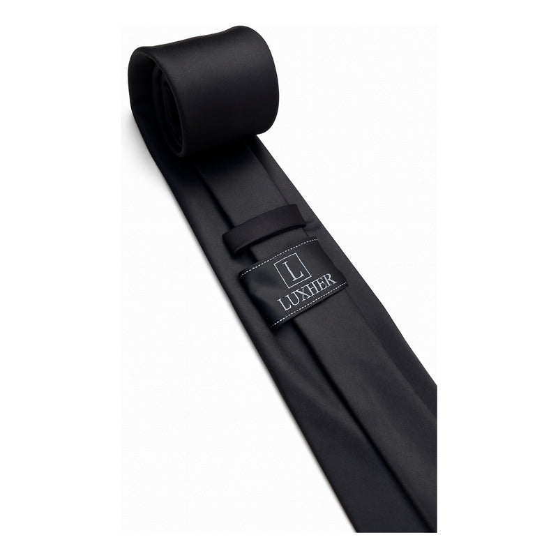 Set Corbata, Pañuelo Y Colleras Seda Luxher Mod Elegance