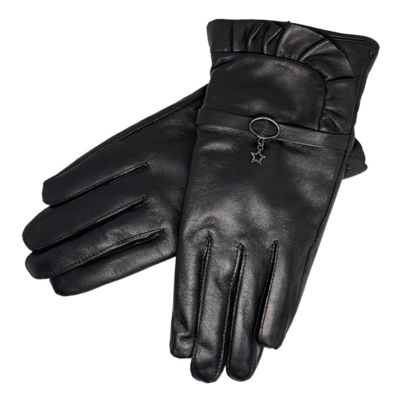 Guantes Invierno De Mujer Cuero Piel De Oveja Mod. Star