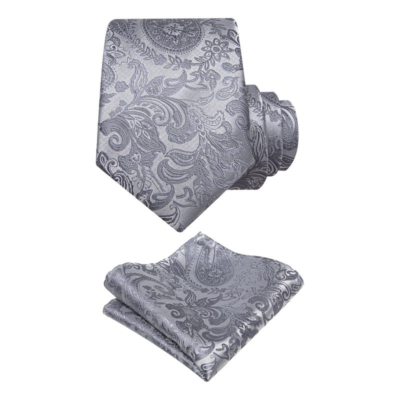 Set Corbata, Pañuelo Y Colleras Seda Lujo Luxher Mod Floral