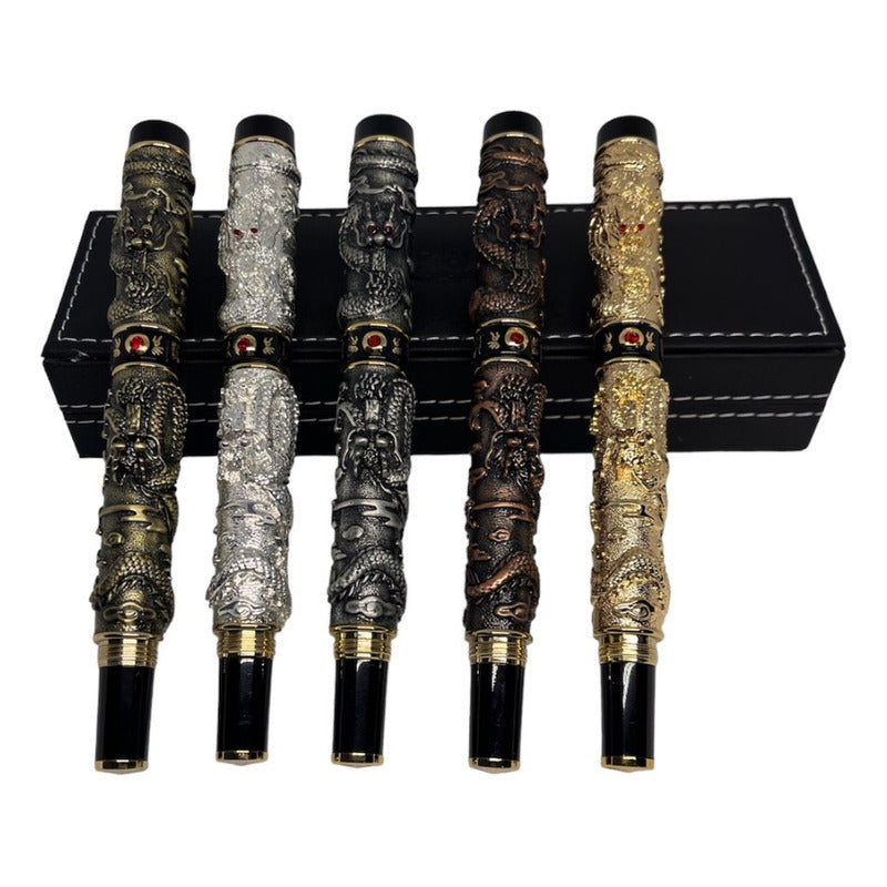 Pluma Estilográfica Texturizada Lujo Jinhao Mod Dragón Rubí
