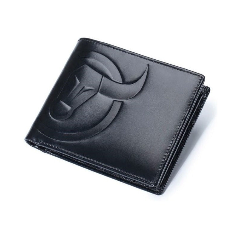 Billetera Hombre Cuero Genuino Lujo Bull Captain Mod. Animal
