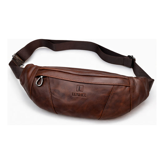 Banano Riñonera De Cuero Genuino Premium Luxher Mod. Cedro