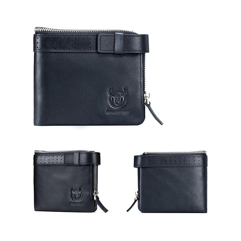 Billetera Cuero Genuino Bull Captain Protec Rfid Mod Buff