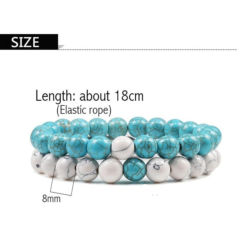 Set De Pulsera De Piedras Unisex Parejas Mod. Duo
