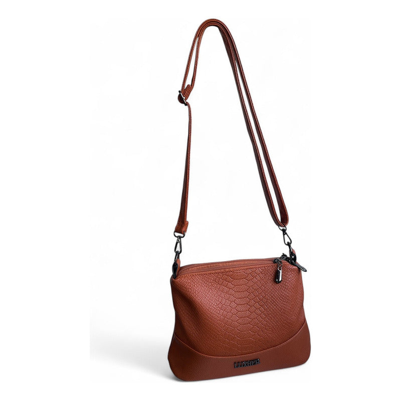 Cartera Bandolera Luxher Moda Elegante Eco Cuero Mod. Seúl Color Naranja